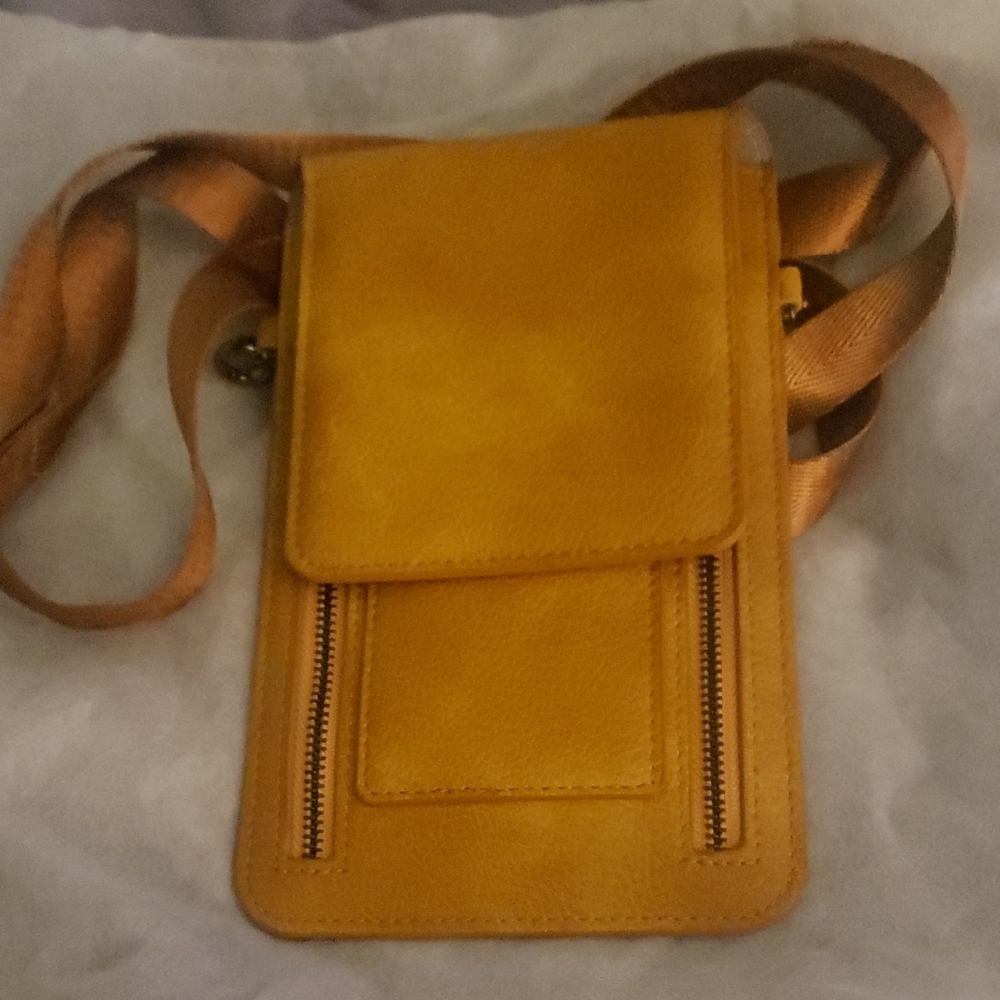 Light Brown Crossbody Bag with Dual Zippers & Card Holders